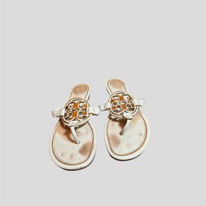 Tory Burch off white size 7 leather sandal slipper